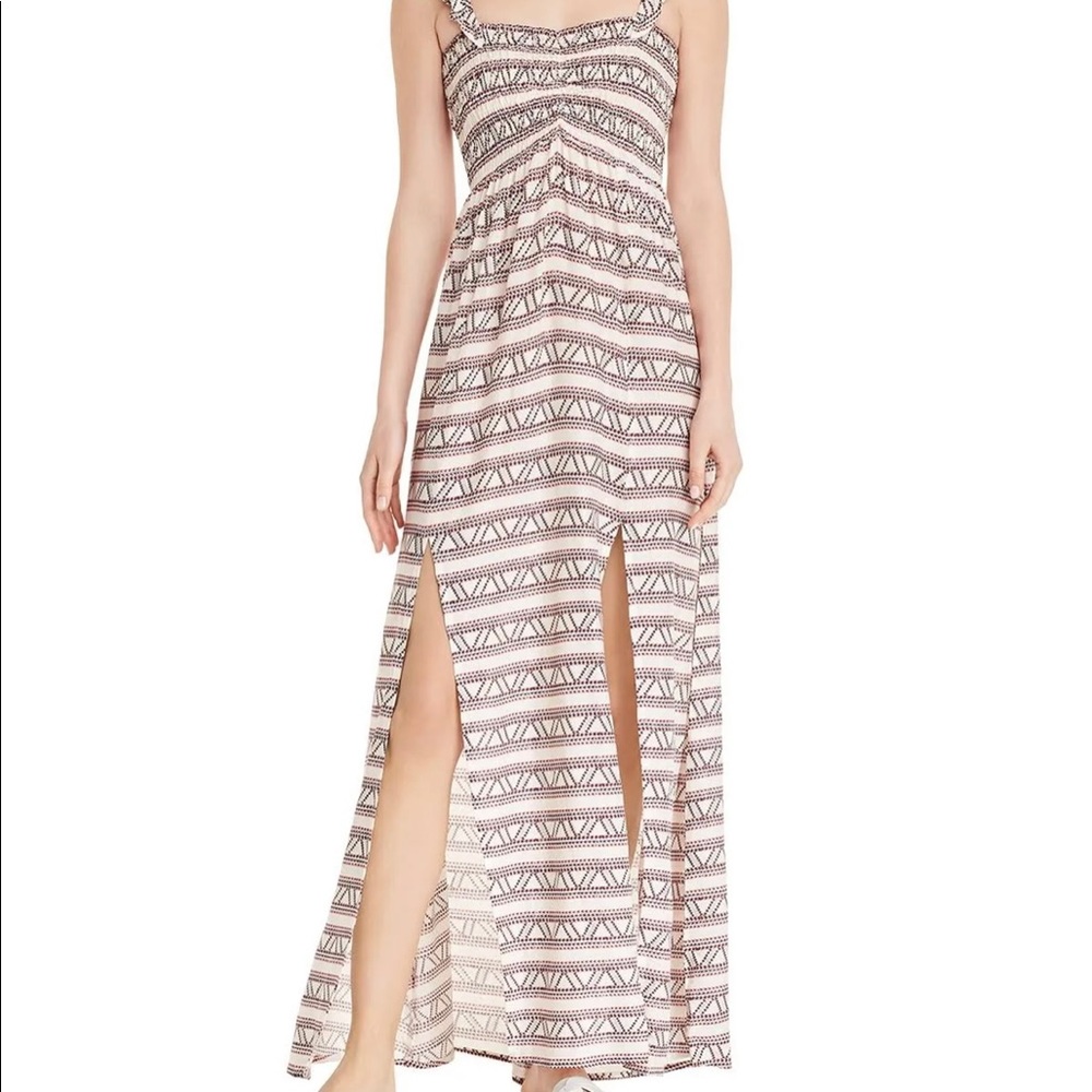AQUA print maxi dress